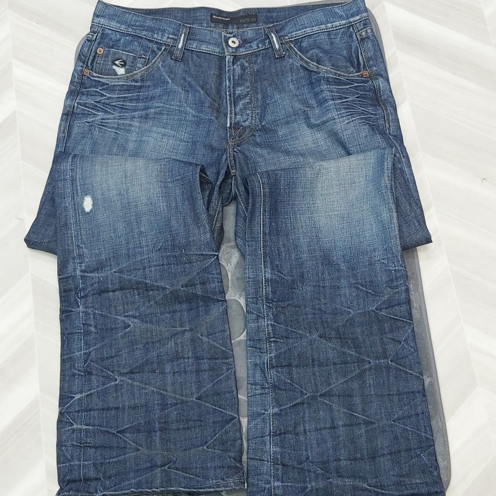 Energie Gold Distressed Men's Jeans - Picture 2 of 12